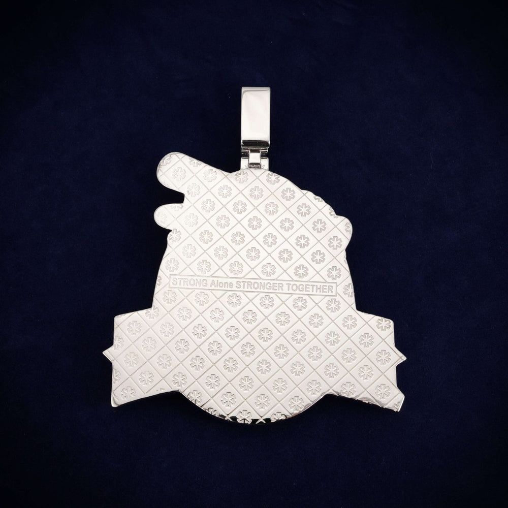 strong custom logo moissanite pendant 14k gold ICECARTEL back