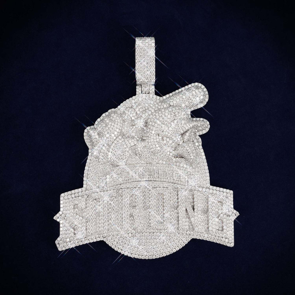 strong custom logo moissanite pendant 14k gold ICECARTEL main