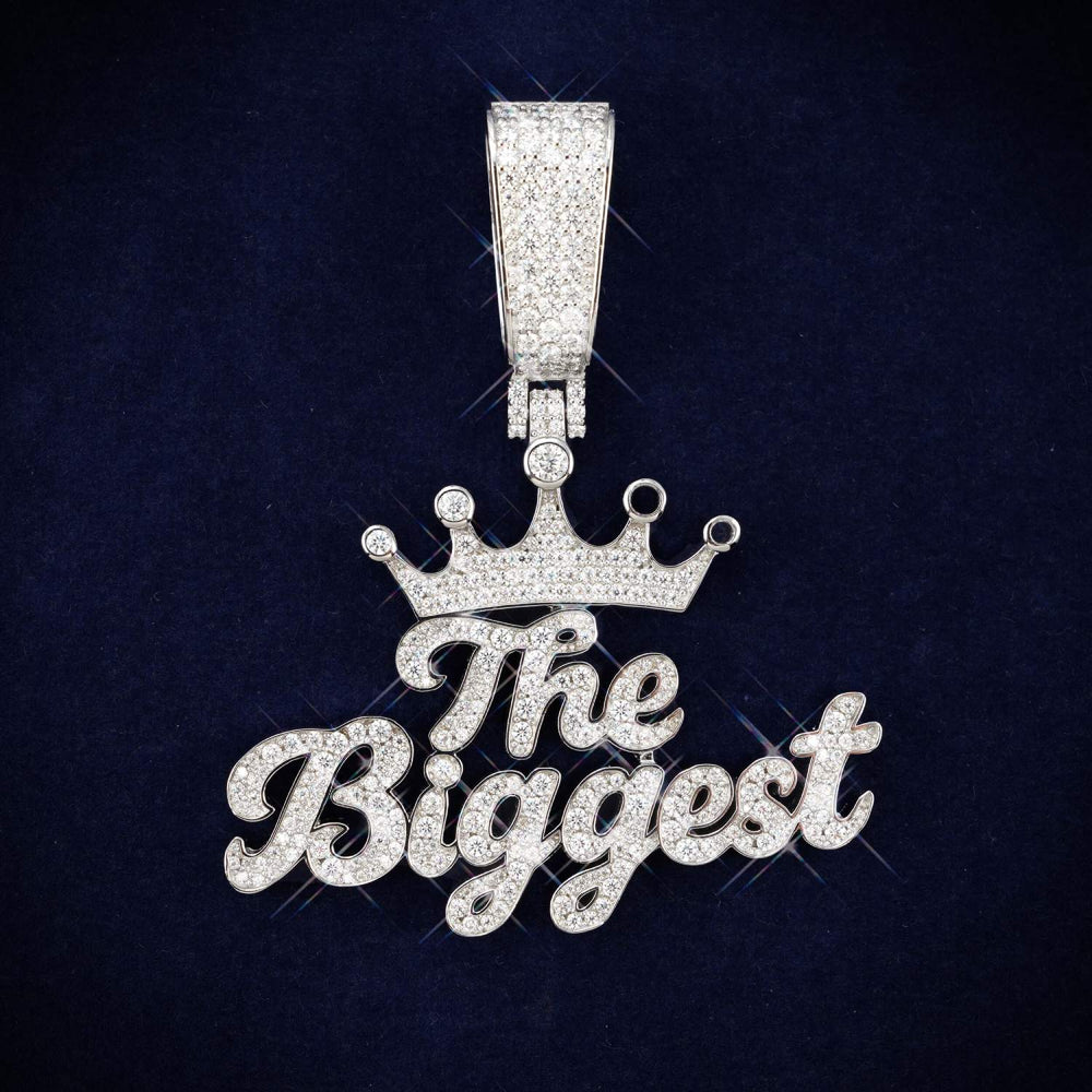 the biggest custom name moissanite pendant 14k gold main