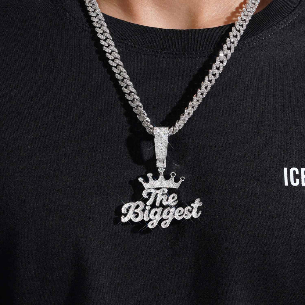 the biggest custom name moissanite pendant 14k gold model