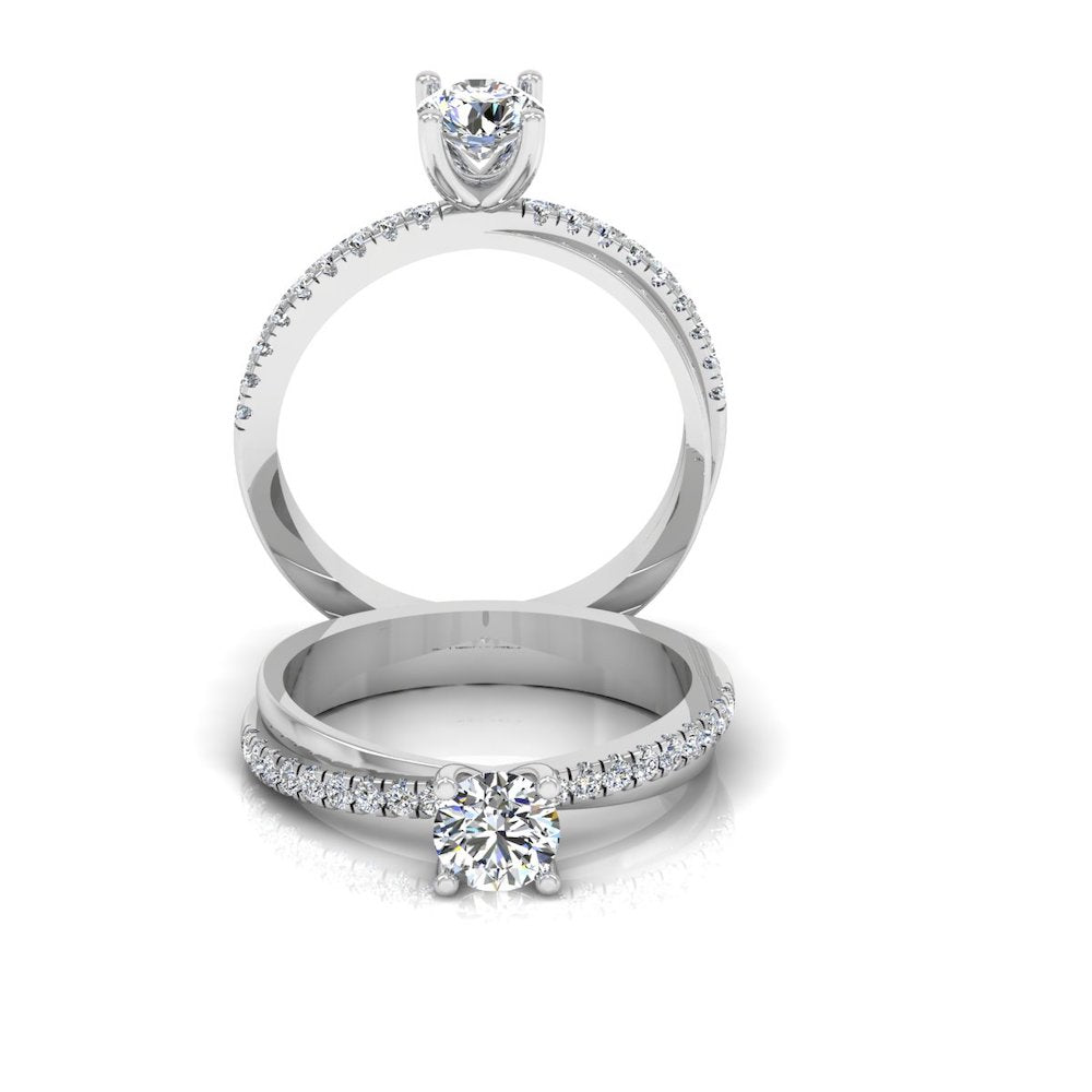 Twisted Moissanite Engagement Ring set
