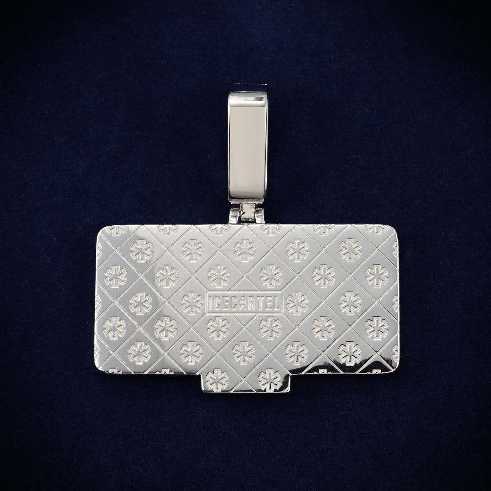 walt custom moissanite name pendant 14k gold ICECARTEL back