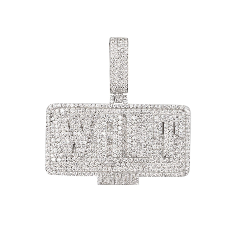 walt custom moissanite name pendant 14k gold ICECARTEL white