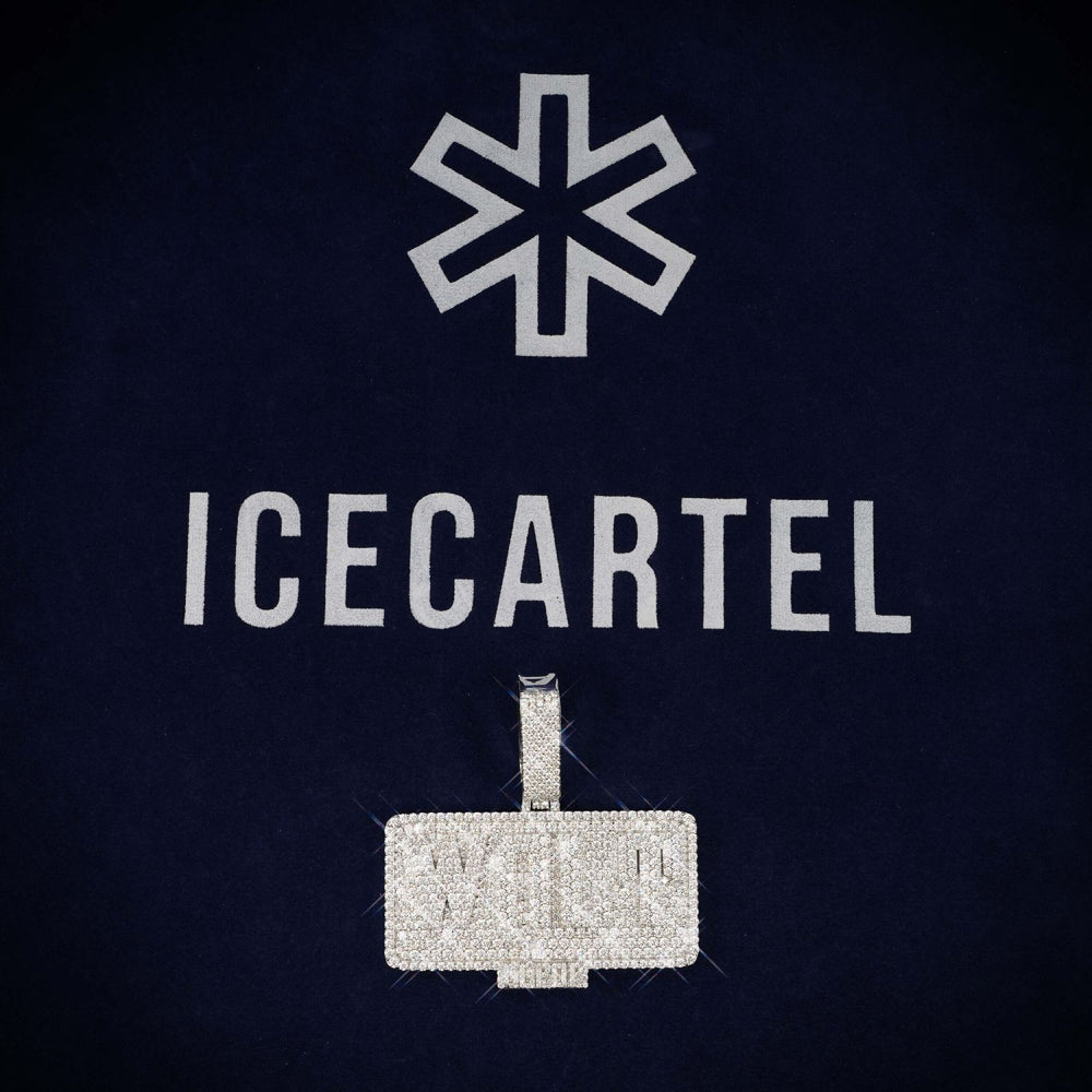 walt custom moissanite name pendant 14k gold ICECARTEL