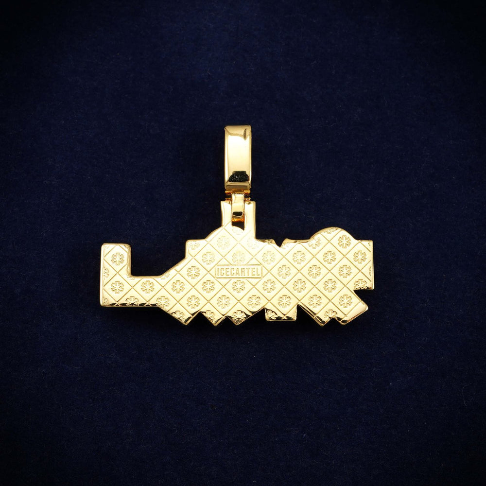 yl custom name moissanite pendant 14k gold ICECARTEL back