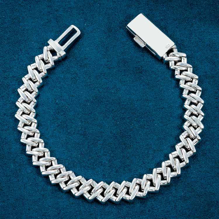 10mm moissanite miami cuban link bracelet mens ice diamond hip hop back