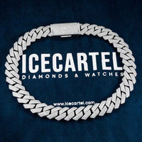 20mm vvs moissanite diamond cuban link chain necklace for men white gold iced out velvet