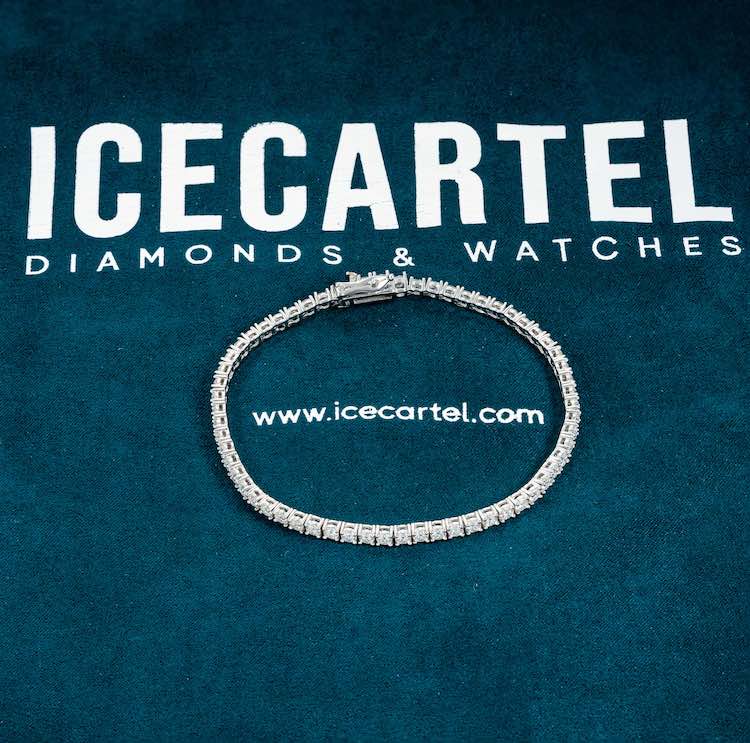 3mm moissanite tennis bracelet mens silver iced out hip hop thin icecartel