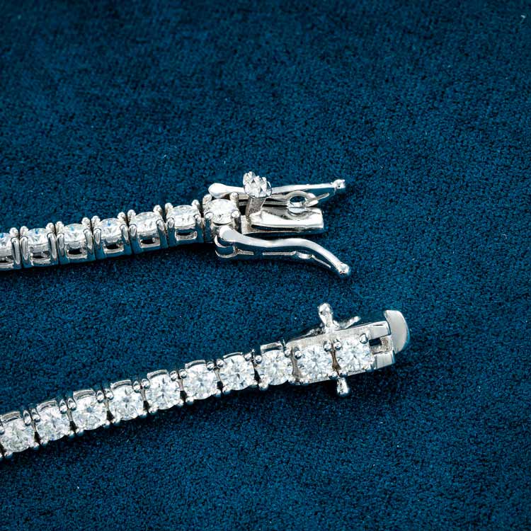 3mm moissanite tennis bracelet mens silver iced out hip hop thin