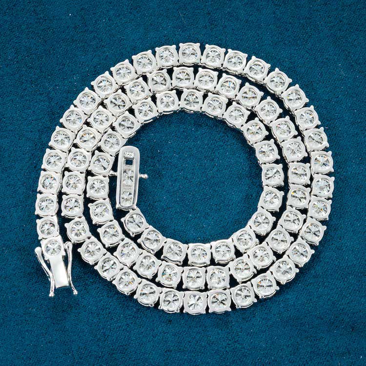 5mm moissanite tennis chain necklace diamond vvs iced out back