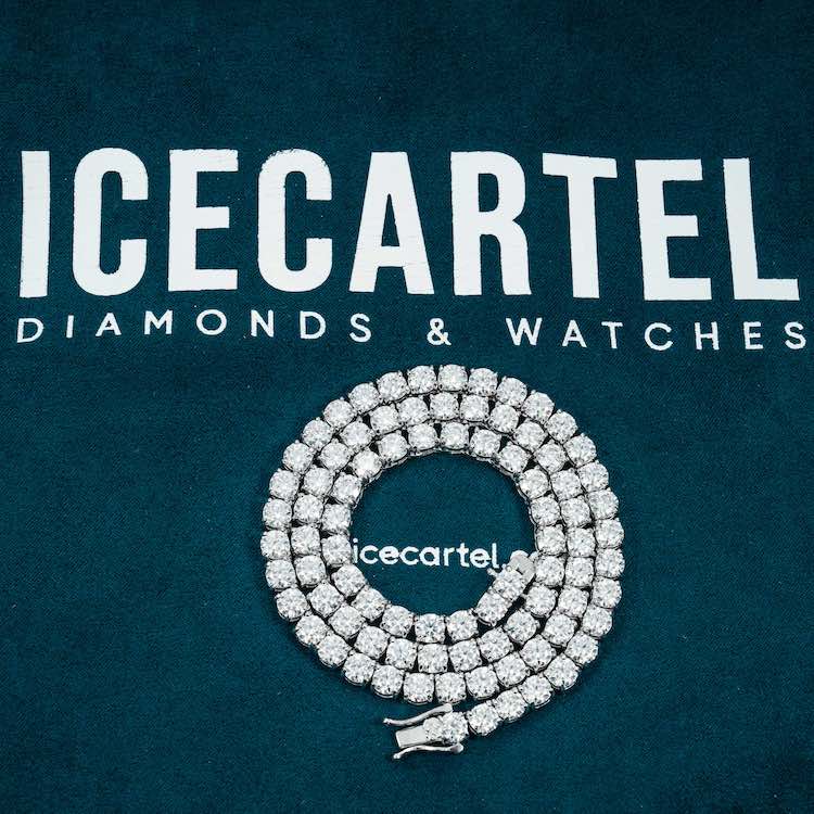 5mm moissanite tennis chain necklace diamond vvs iced out velvet