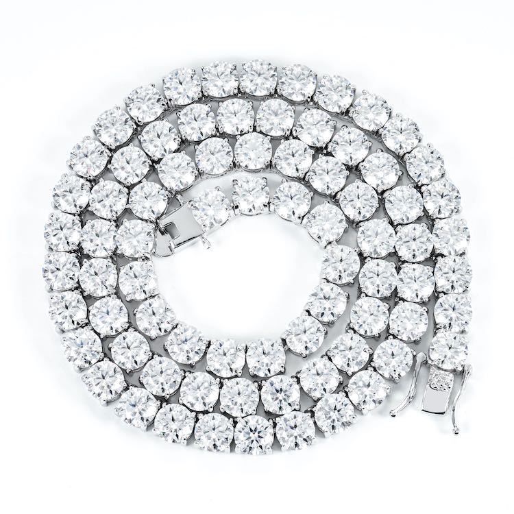 5mm moissanite tennis chain necklace diamond vvs iced out white
