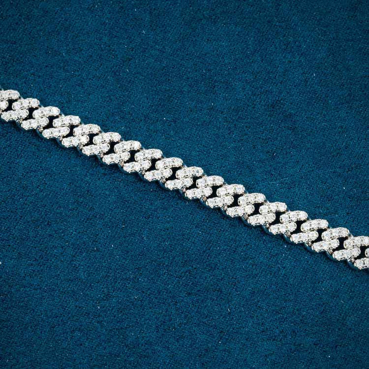 6mm moissanite cuban link bracelet vvs diamonds ice structure