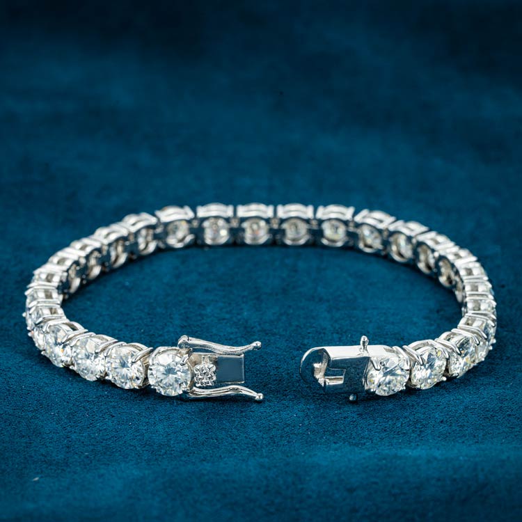 6mm moissanite tennis bracelet white gold icey full