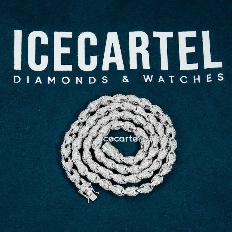 7mm moissanite rope chain necklace white gold icecartel