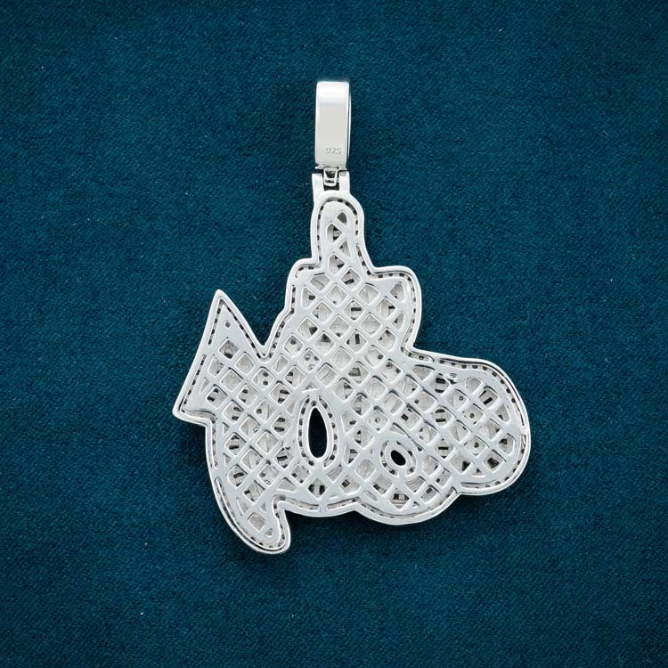 allah pendant moissanite iced out diamond silver back