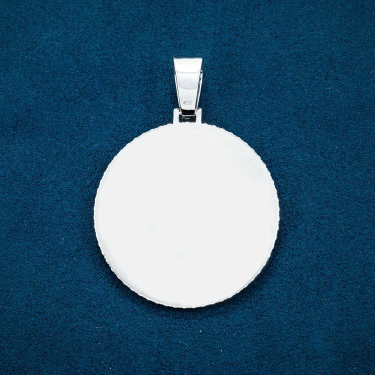 custom moissanite photo pendant picture white gold