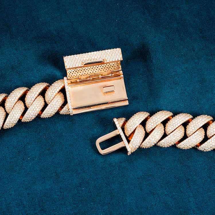 icecartel moissanite 20mm yellow gold white gold cuban link necklace chain clasp