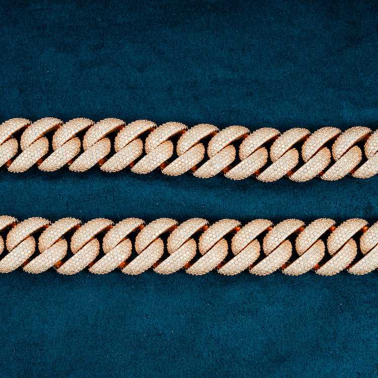 icecartel moissanite 20mm yellow gold white gold cuban link necklace chain close