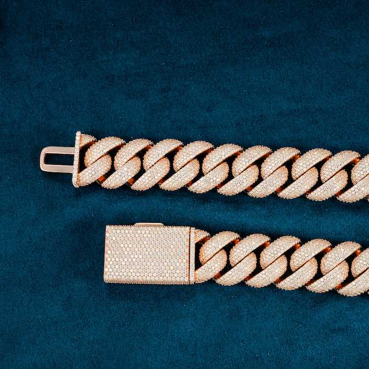 icecartel moissanite 20mm yellow gold white gold cuban link necklace clasp