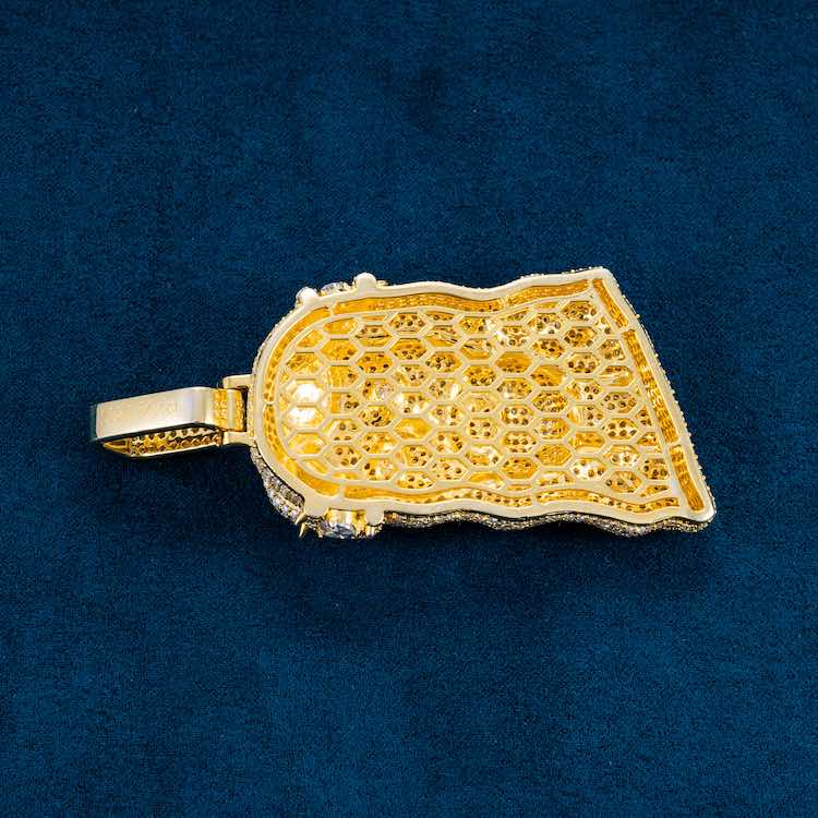jesus face pendant yellow gold icecartel moissanite diamonds back