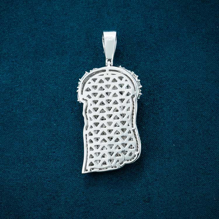 jesus moissanite pendant silver 925 iced out hip hop back