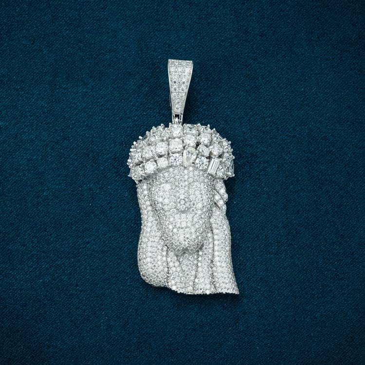 jesus moissanite pendant silver 925 iced out hip hop christ