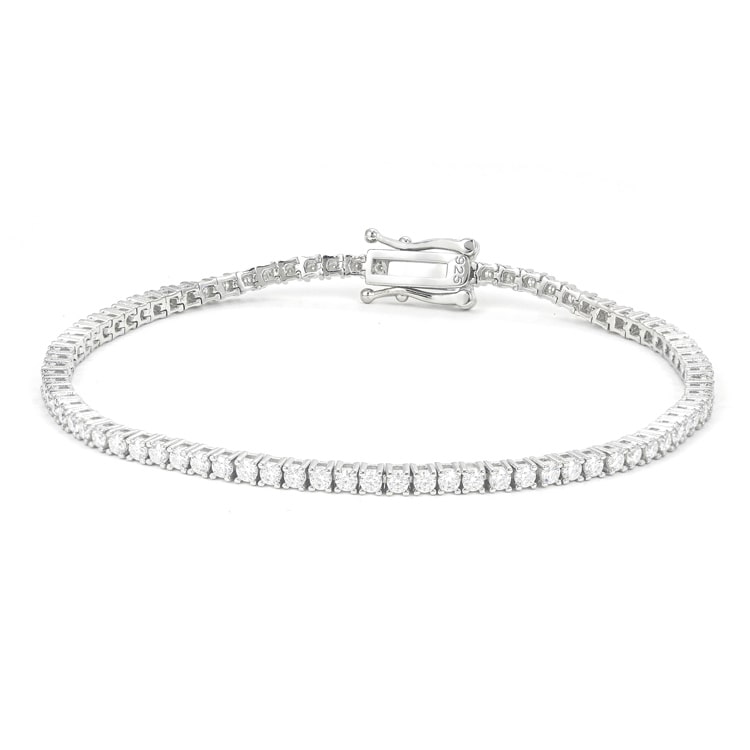 mens white gold 2mm moissanite tennis bracelet mens background