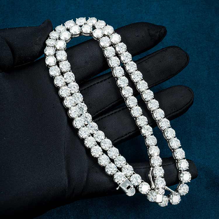moissanite 6mm tennis chain necklace for men iced out hip hop vvs diamond hand