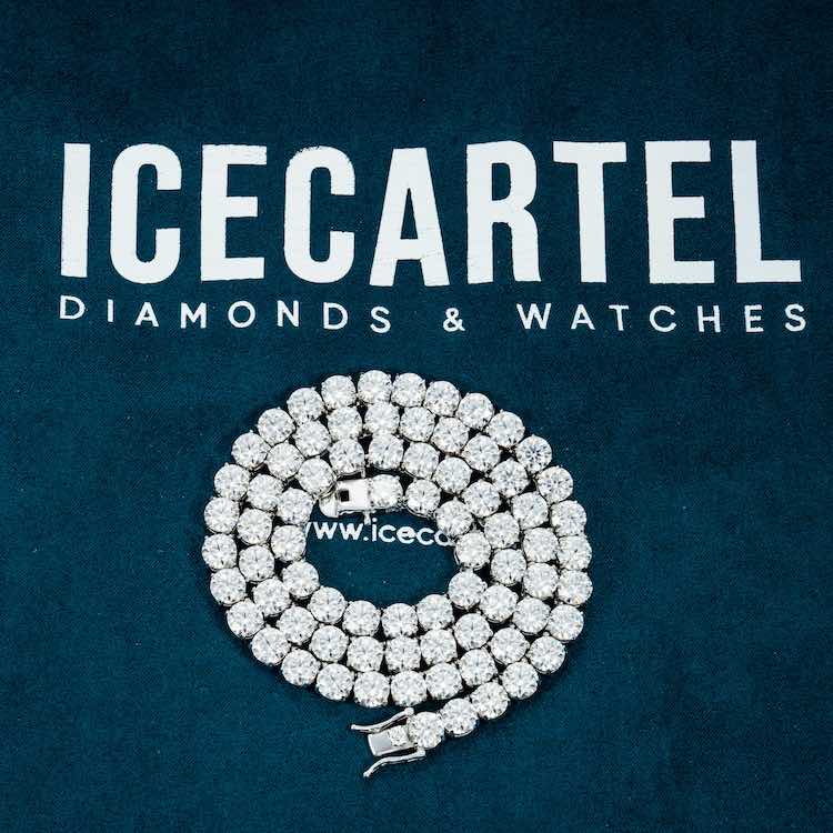 moissanite 6mm tennis chain necklace for men iced out hip hop vvs diamond velvet
