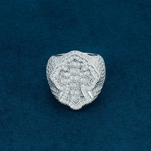 Moissanite Cross Ring 14K Gold