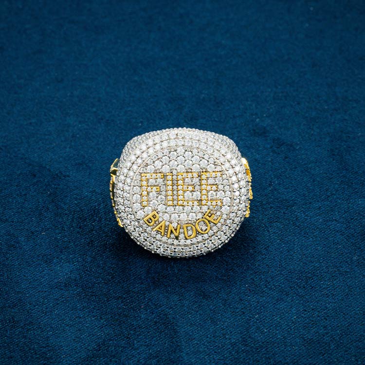 vvs moissanite custom ring yellow gold white two tone icecartel front
