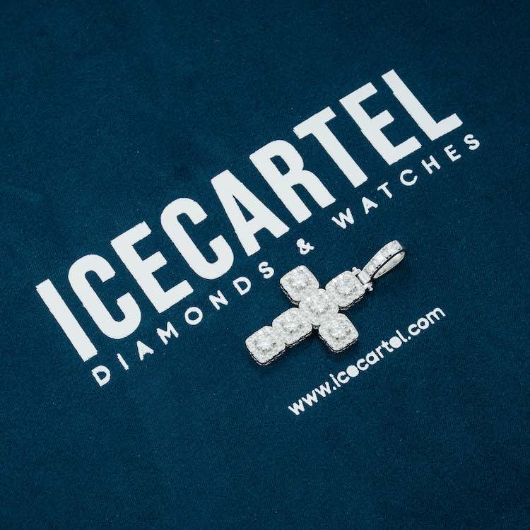 white gold moissanite diamond halo setting cross pendant 925 silver velvet