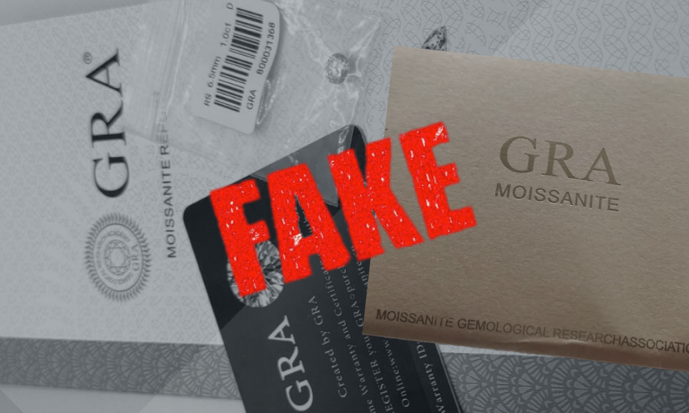 GRA Moissanite Report Fake