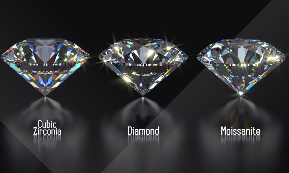 Moissanite vs. diamant vs. zircone cubique