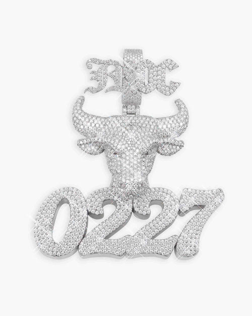 0227 Bull custom moissanite logo pendant 14k gold icecartl main