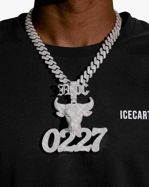 0227 Bull custom moissanite logo pendant 14k gold icecartl model