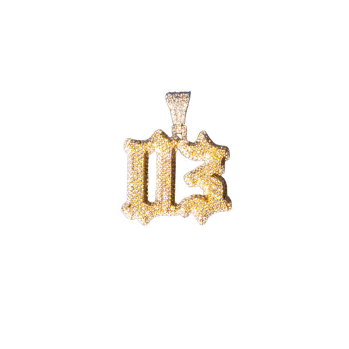 1 inch small vvs moissanite custom pendant two tone 14k gold1