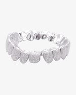 10 on 10 VVS Moissanite Prong Diamond Grillz - White Gold