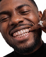 10 on 10 VVS Moissanite Prong Diamond Grillz - Rose Gold
