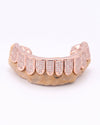 Invisible Set Princess Cut Moissanite Bottom Diamond Grillz - Rose Gold