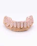 Invisible Set Princess Cut Moissanite Bottom Diamond Grillz - Rose Gold