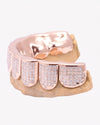 Invisible Set Princess Cut Moissanite Bottom Diamond Grillz - Rose Gold