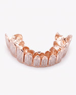 Invisible Set Princess Cut Moissanite Bottom Diamond Grillz - Rose Gold