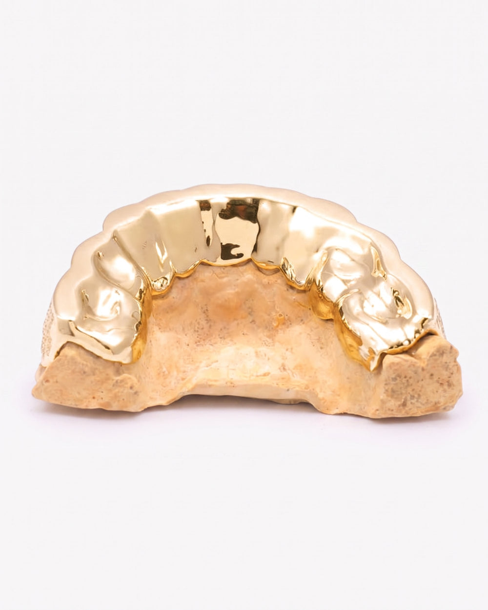 Invisible Set Princess Cut Moissanite Bottom Diamond Grillz - Yellow Gold