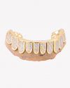 Invisible Set Princess Cut Moissanite Bottom Diamond Grillz - Yellow Gold