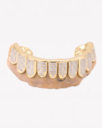 Invisible Set Princess Cut Moissanite Bottom Diamond Grillz - Yellow Gold