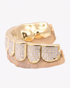 Invisible Set Princess Cut Moissanite Bottom Diamond Grillz - Yellow Gold