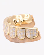 Invisible Set Princess Cut Moissanite Bottom Diamond Grillz - Yellow Gold