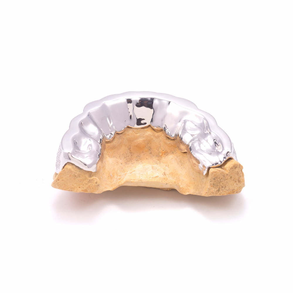 Invisible Set bottom moissanite grillz white back